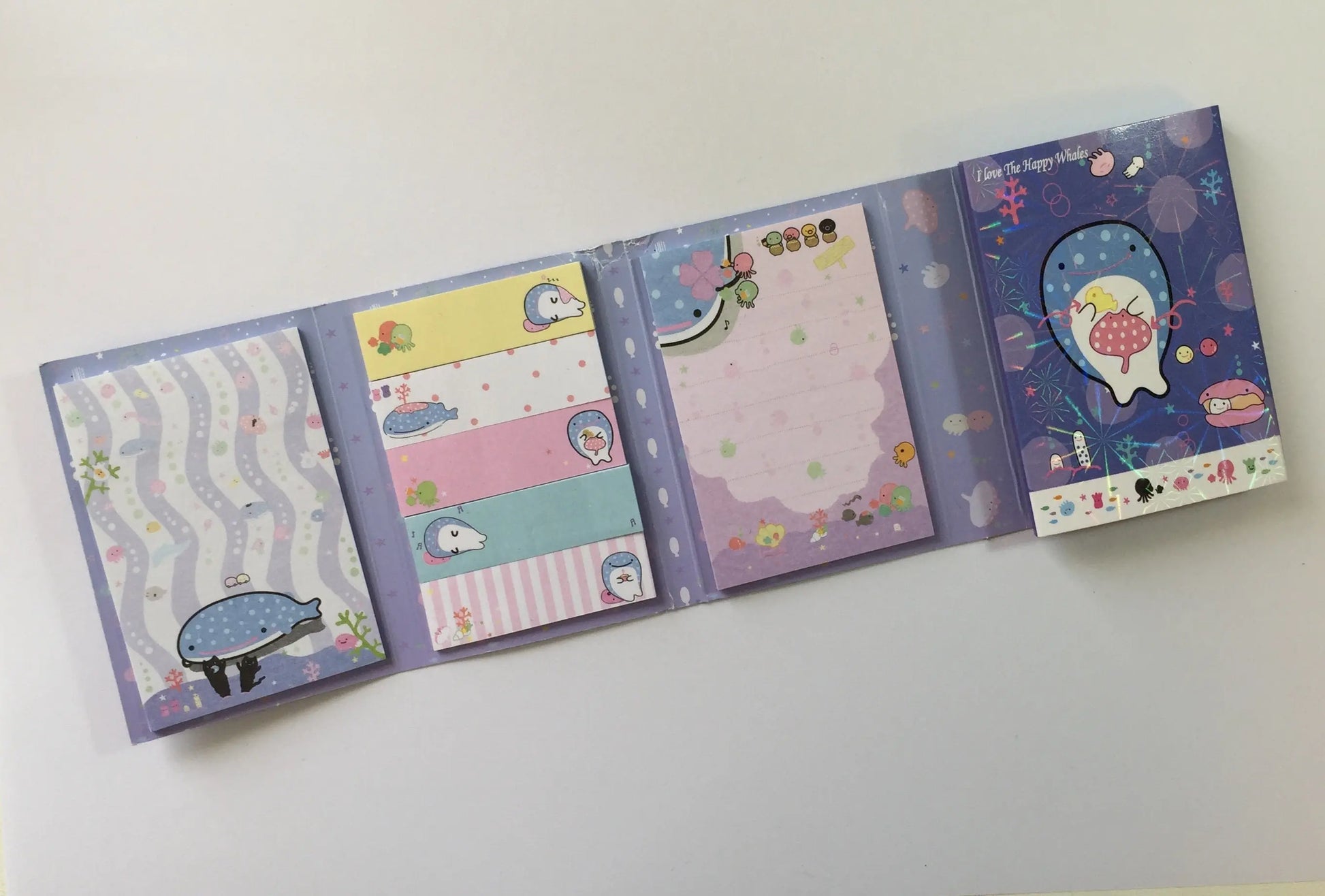 Jinbesan Sticky Notes Booklet - 4 different style to choose from - Kawaii Whale Stationery The Crafts and Glitter Shop