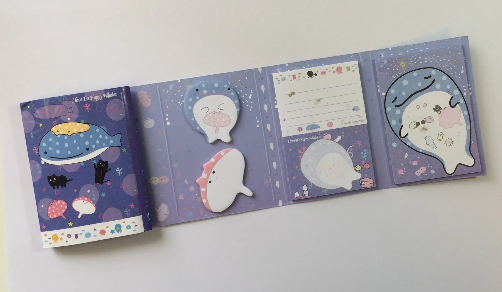 Jinbesan Sticky Notes Booklet - 4 different style to choose from - Kawaii Whale Stationery The Crafts and Glitter Shop