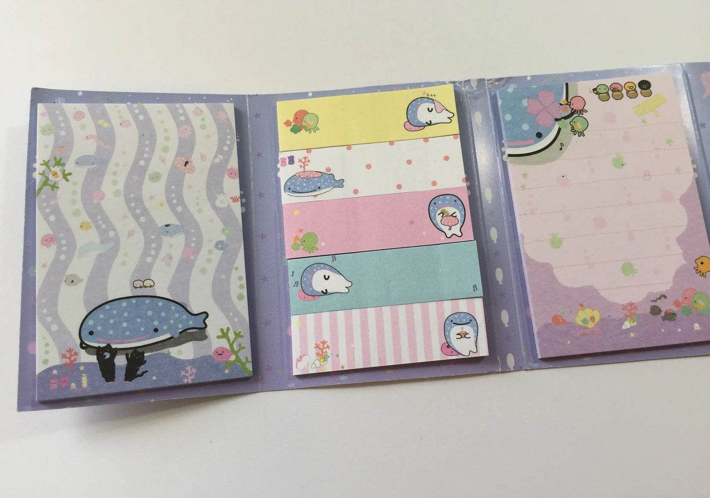 Jinbesan Sticky Notes Booklet - 4 different style to choose from - Kawaii Whale Stationery The Crafts and Glitter Shop