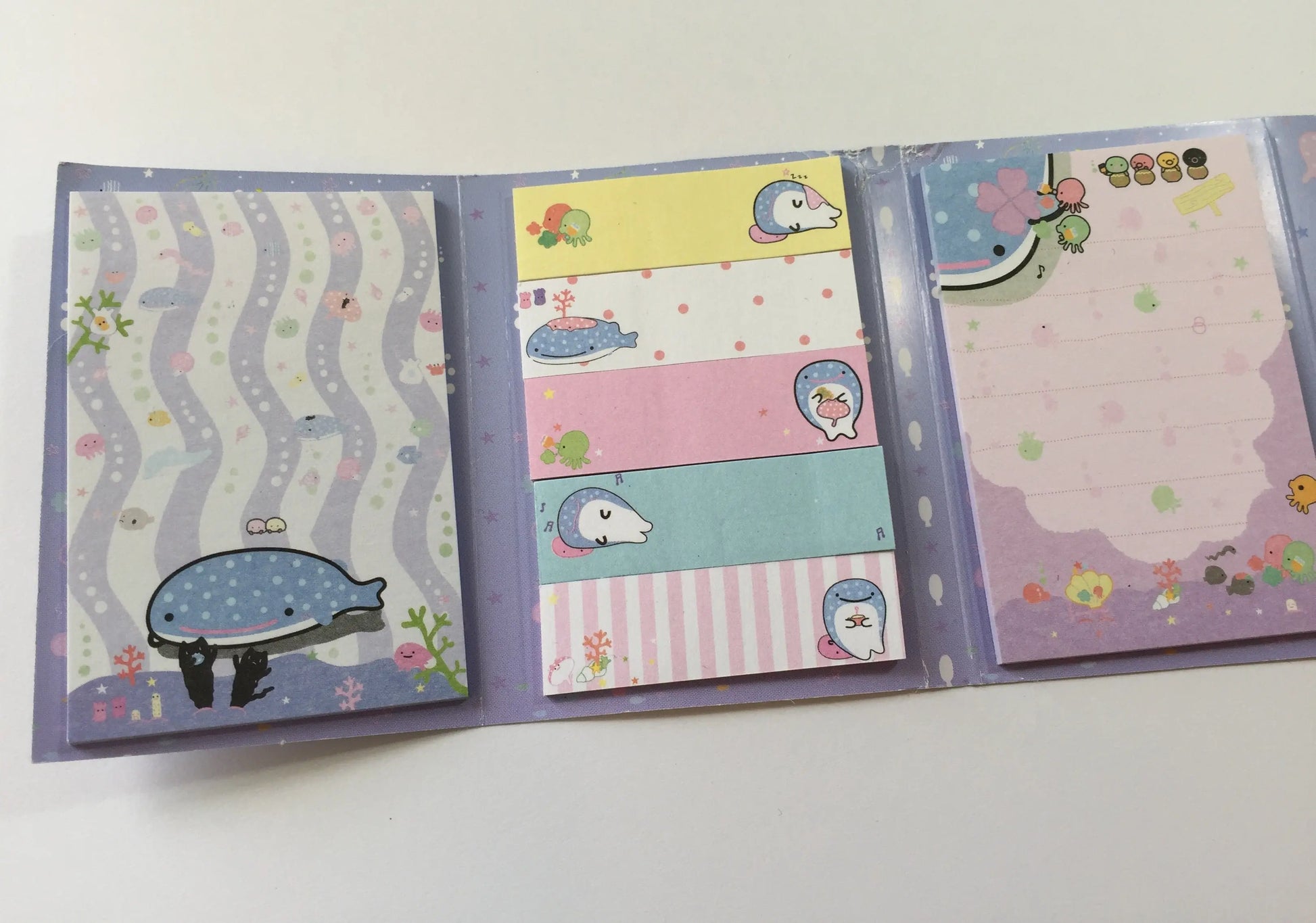 Jinbesan Sticky Notes Booklet - 4 different style to choose from - Kawaii Whale Stationery The Crafts and Glitter Shop
