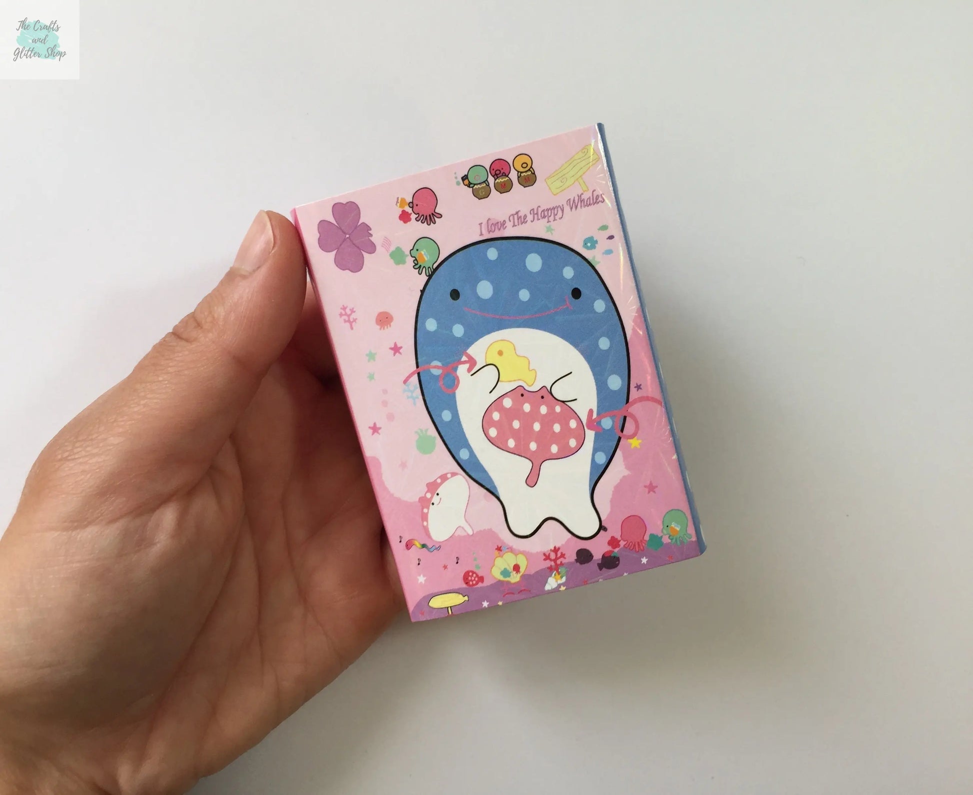 Jinbesan Sticky Notes Booklet - 4 different style to choose from - Kawaii Whale Stationery The Crafts and Glitter Shop
