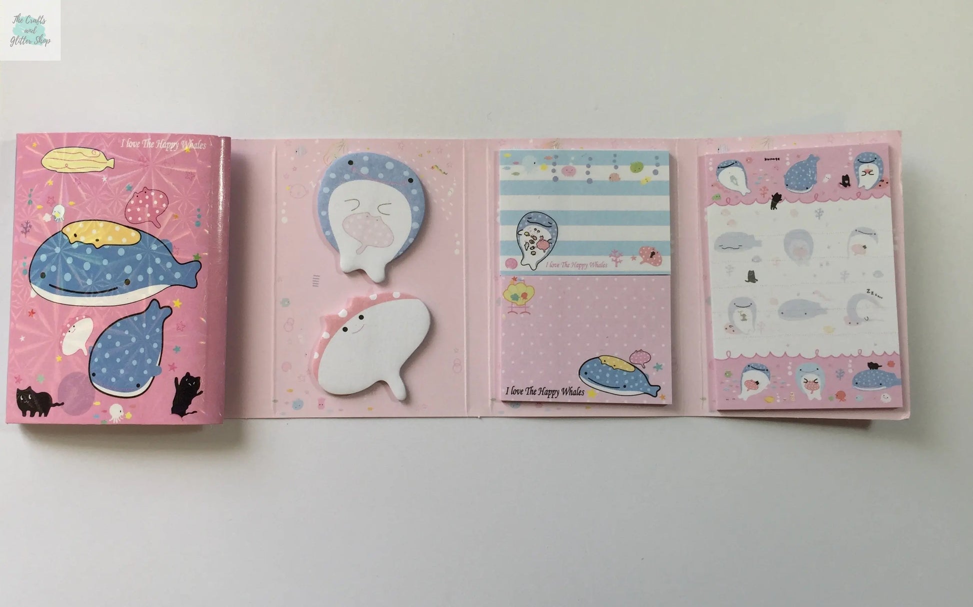 Jinbesan Sticky Notes Booklet - 4 different style to choose from - Kawaii Whale Stationery The Crafts and Glitter Shop