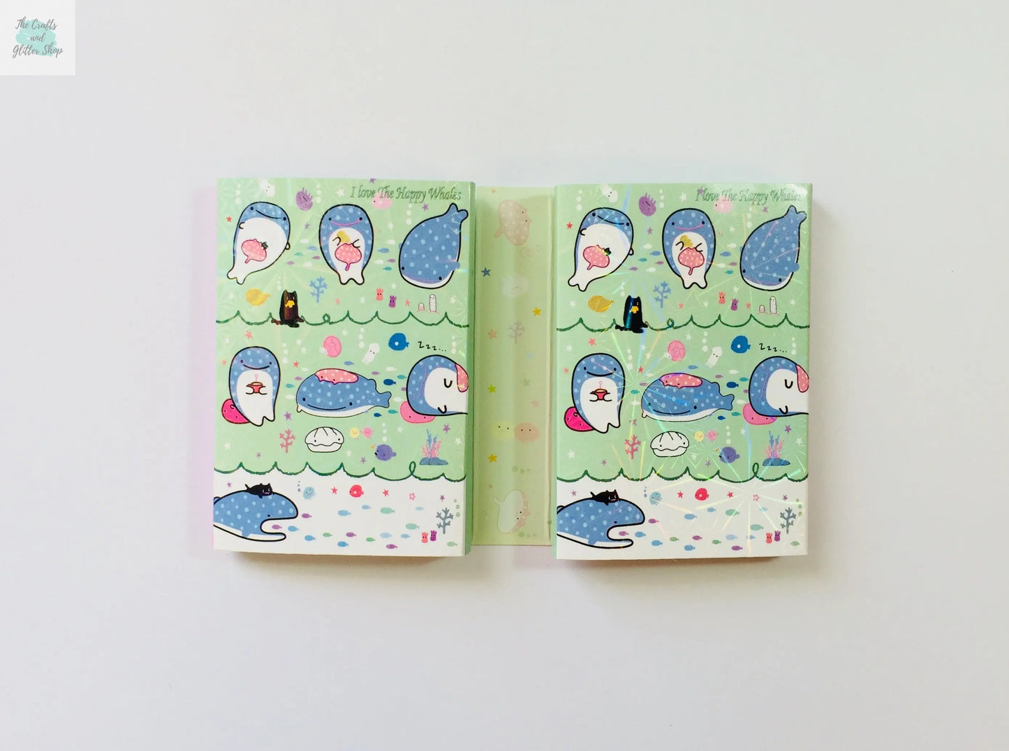 Jinbesan Sticky Notes Booklet - 4 different style to choose from - Kawaii Whale Stationery The Crafts and Glitter Shop