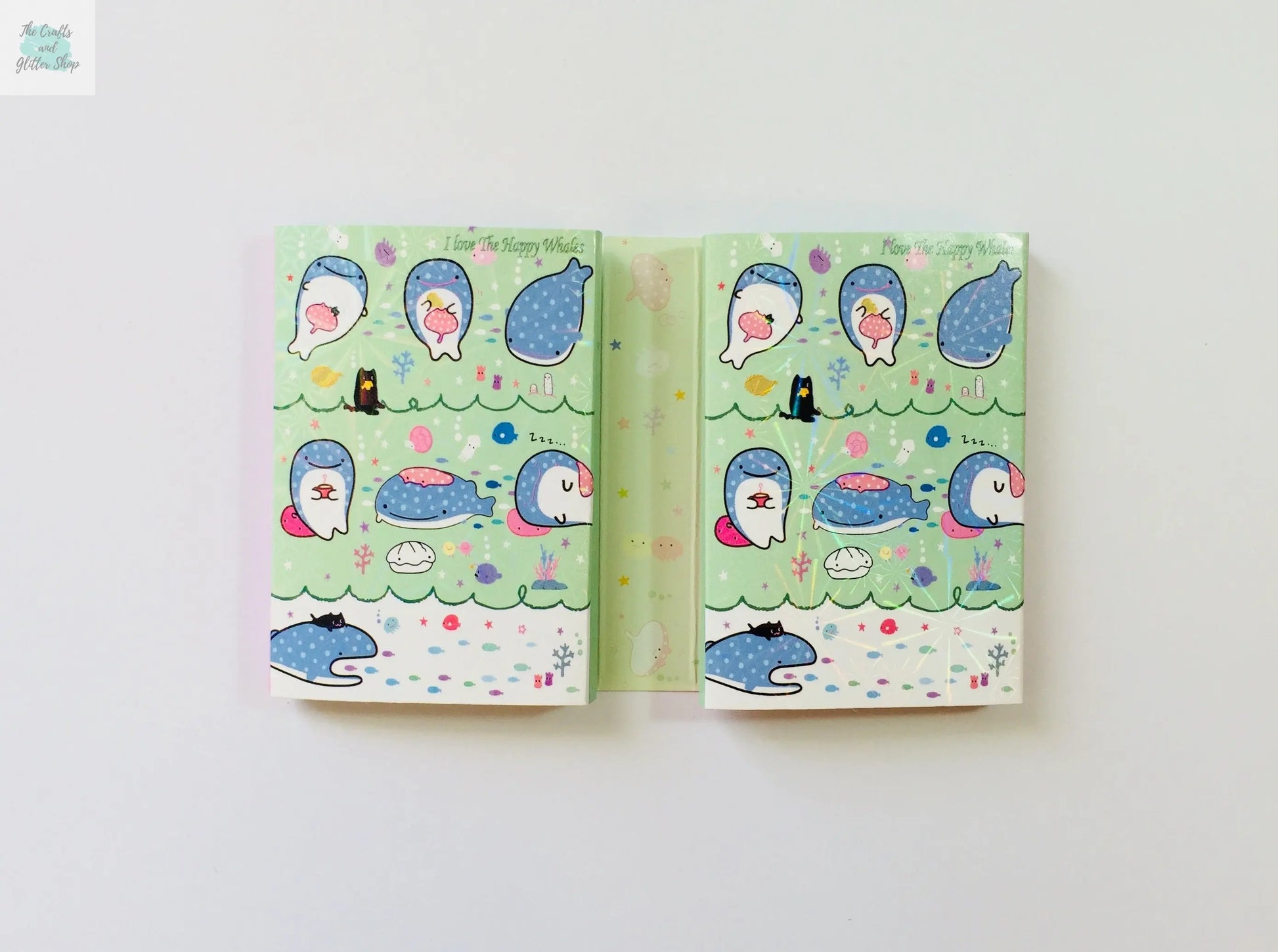 Jinbesan Sticky Notes Booklet - 4 different style to choose from - Kawaii Whale Stationery The Crafts and Glitter Shop