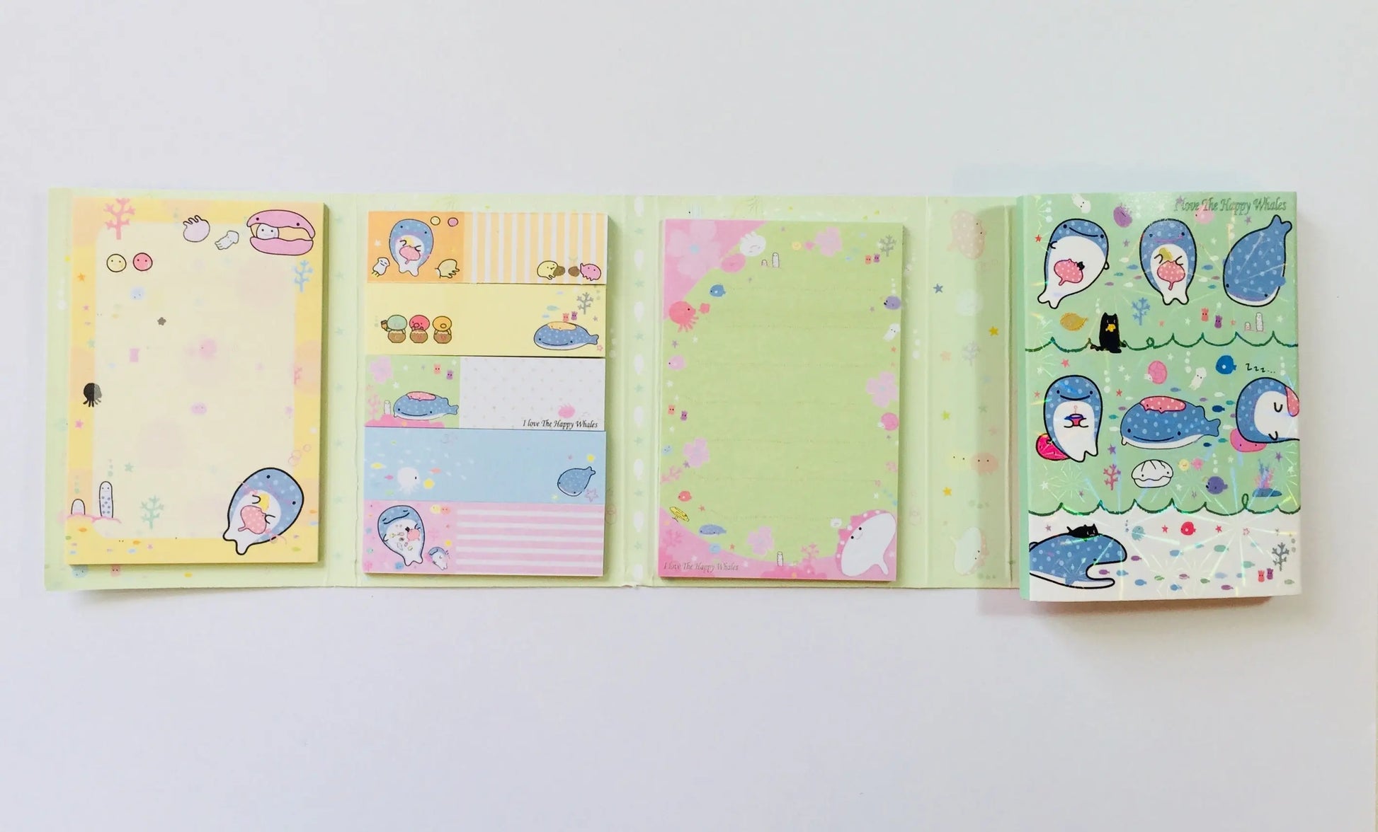 Jinbesan Sticky Notes Booklet - 4 different style to choose from - Kawaii Whale Stationery The Crafts and Glitter Shop