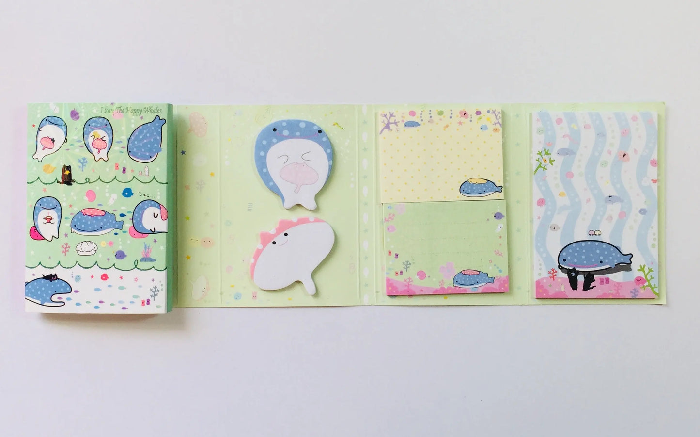 Jinbesan Sticky Notes Booklet - 4 different style to choose from - Kawaii Whale Stationery The Crafts and Glitter Shop