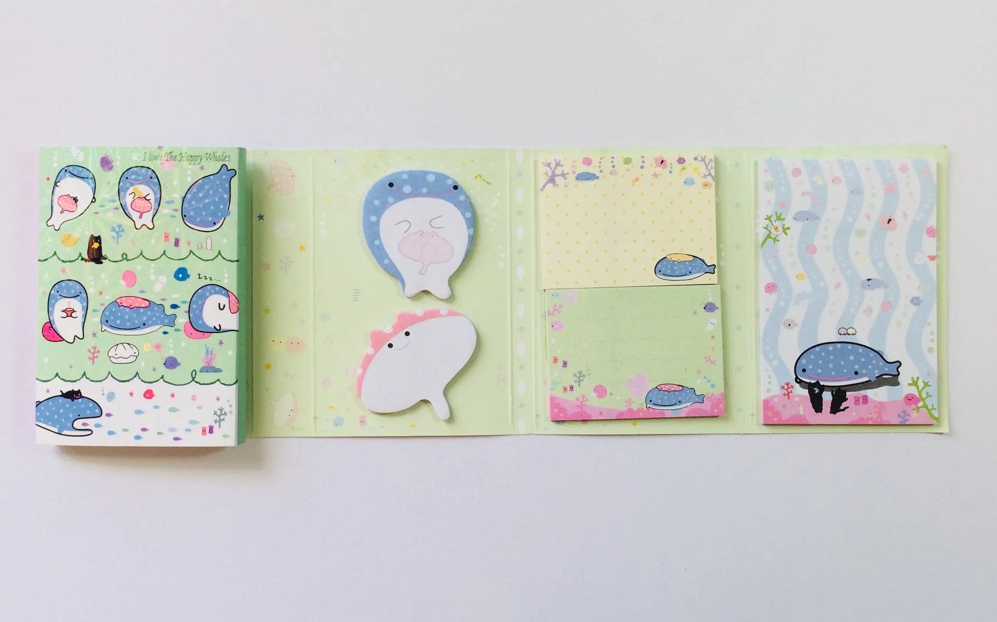 Jinbesan Sticky Notes Booklet - 4 different style to choose from - Kawaii Whale Stationery The Crafts and Glitter Shop