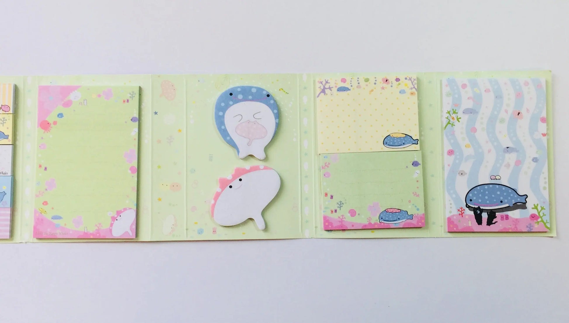 Jinbesan Sticky Notes Booklet - 4 different style to choose from - Kawaii Whale Stationery The Crafts and Glitter Shop