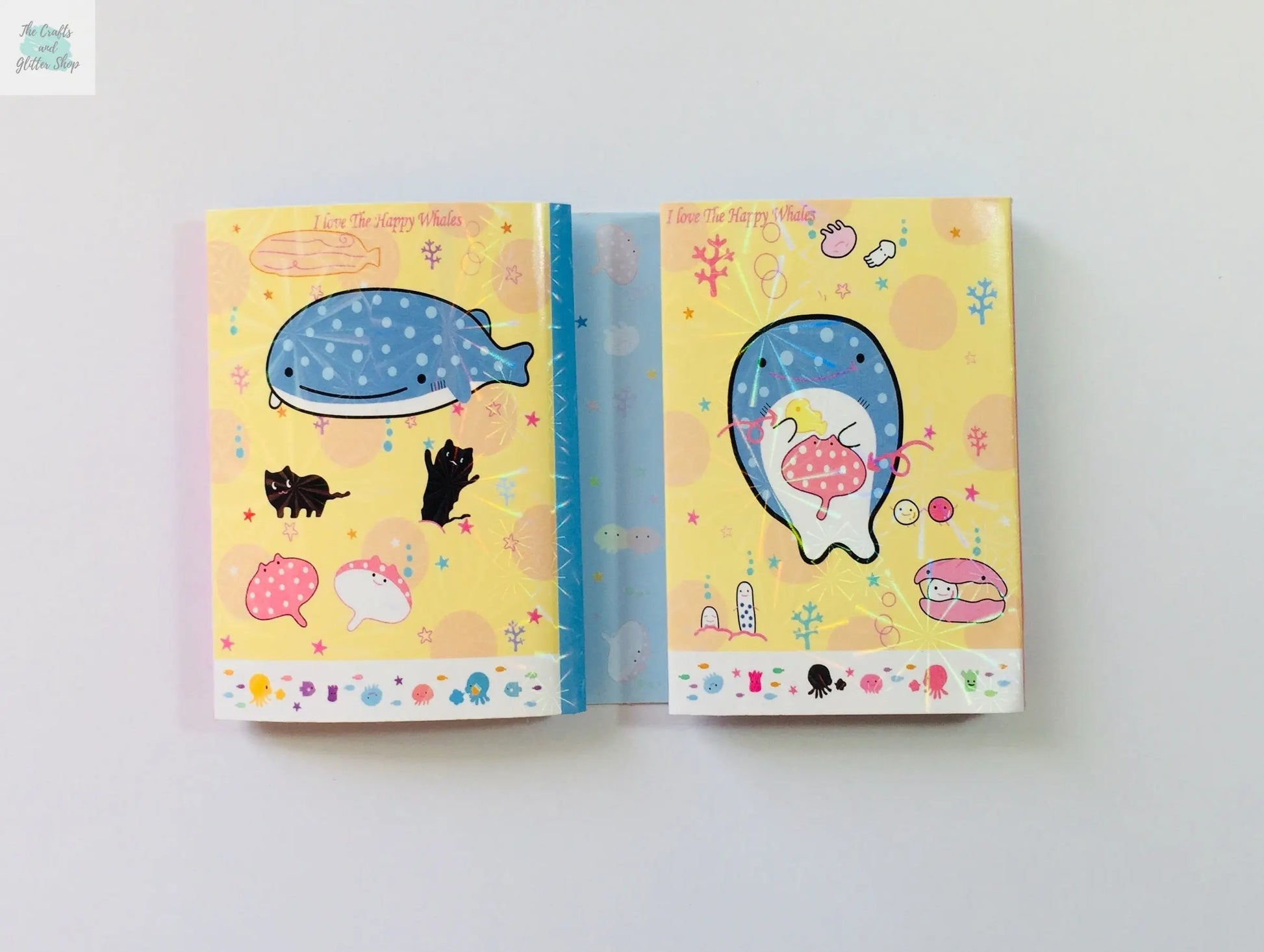 Jinbesan Sticky Notes Booklet - 4 different style to choose from - Kawaii Whale Stationery The Crafts and Glitter Shop