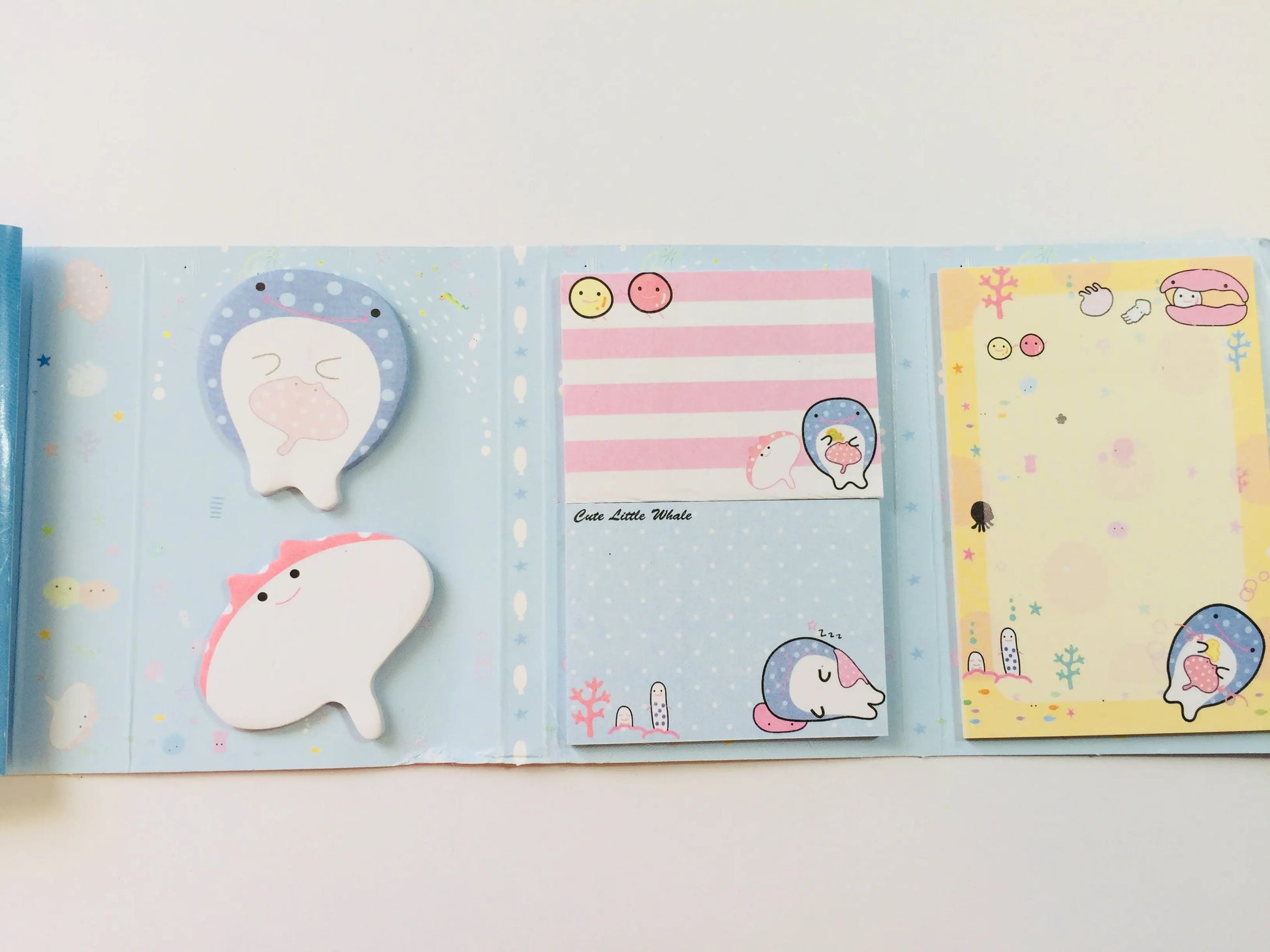 Jinbesan Sticky Notes Booklet - 4 different style to choose from - Kawaii Whale Stationery The Crafts and Glitter Shop