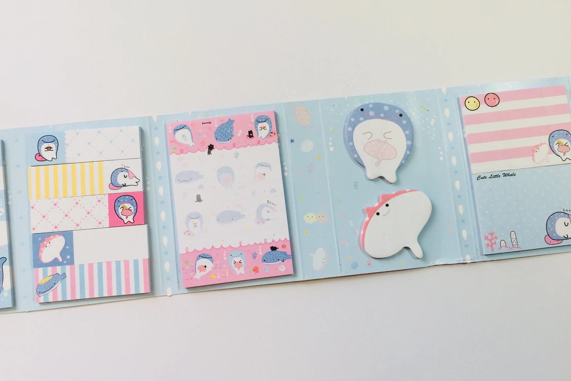 Jinbesan Sticky Notes Booklet - 4 different style to choose from - Kawaii Whale Stationery The Crafts and Glitter Shop