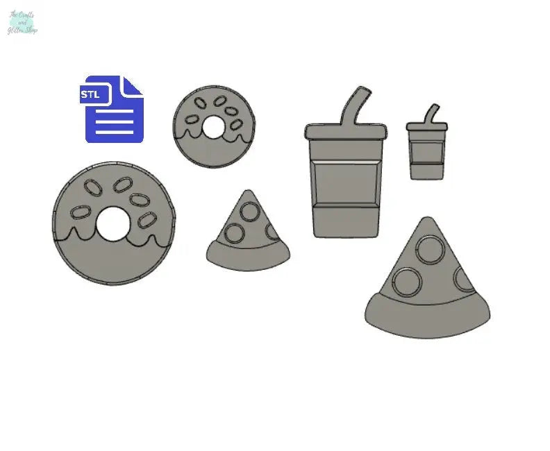Junk Food STL File - for 3D printing - FILE ONLY - The Crafts and Glitter Shop