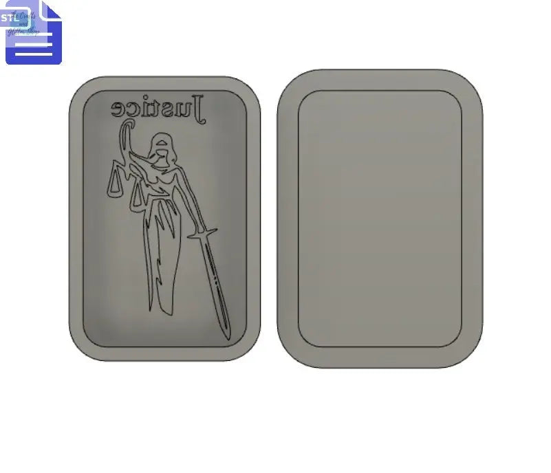 Justice Tarot Card Bath Bomb Mold STL File - for 3D printing - FILE ONLY - Tarot Bath Bomb Press Shower Steamer - The Crafts and Glitter Shop