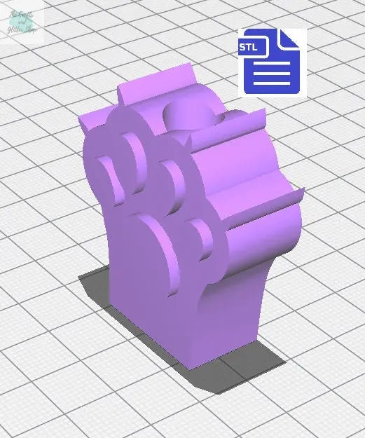 Kitten Paw Straw Topper STL File - for 3D printing - FILE ONLY - Instant Digital Download - The Crafts and Glitter Shop