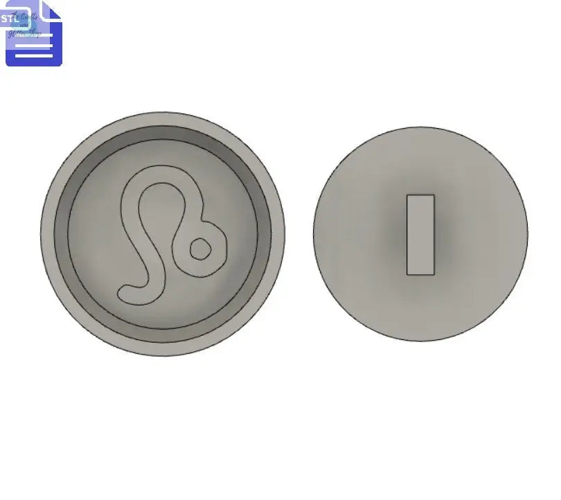 Leo Bath Bomb Press STL File - for 3D printing - FILE ONLY - make your own bath bomb molds - Zodiac Symbol Shower Steamer