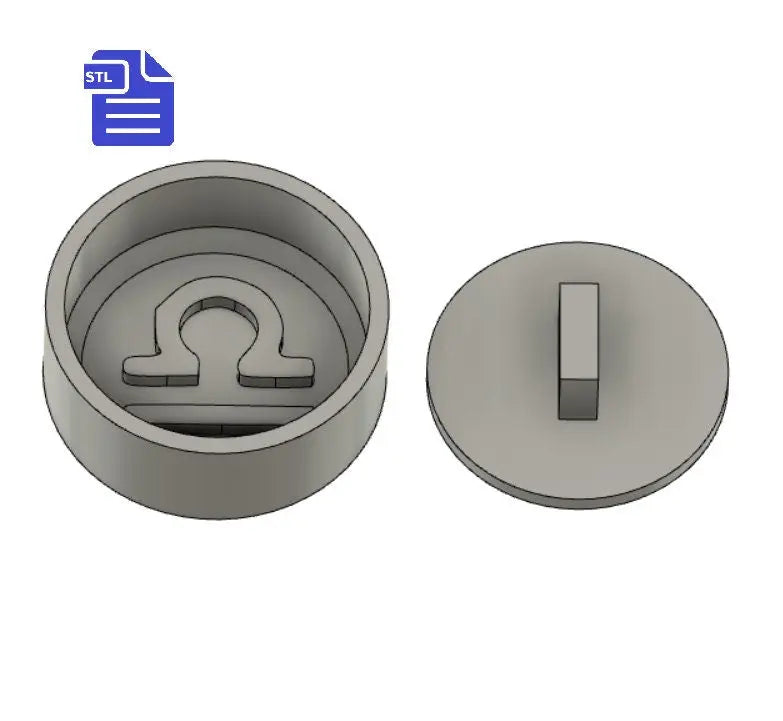 Libra Bath Bomb Press STL File - for 3D printing - FILE ONLY - print your own molds for bath bombs - Zodiac Symbols - Libra Bath Bomb Mold