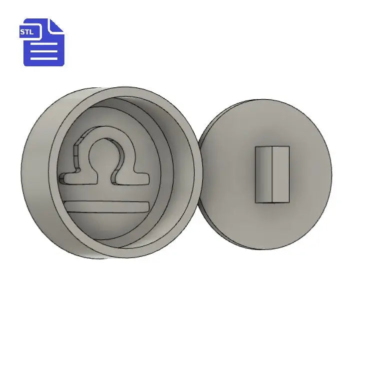 Libra Bath Bomb Press STL File - for 3D printing - FILE ONLY - print your own molds for bath bombs - Zodiac Symbols - Libra Bath Bomb Mold
