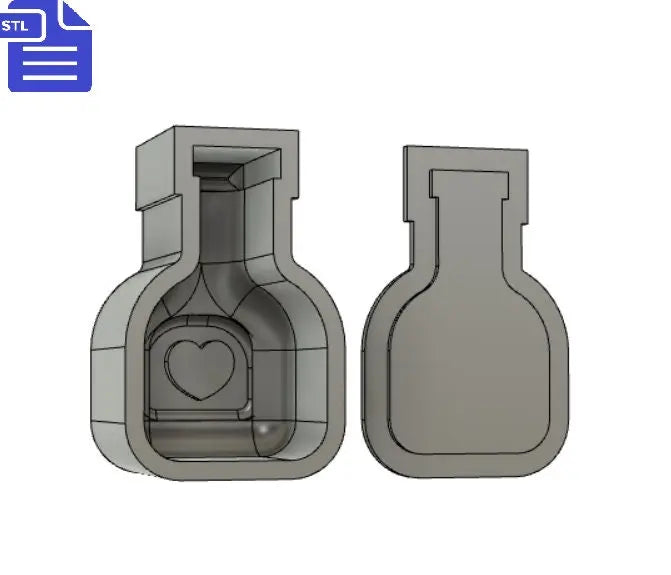 Love Potion Bath Bomb Mold STL File - for 3D printing - FILE ONLY - Love Potion Jar Bath Bomb Press Mould Shower Steamer - The Crafts and Glitter Shop