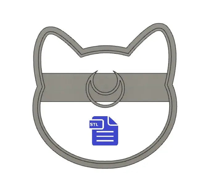 Lunar Cat Cookie Cutter STL File - for 3D printing - FILE ONLY - Digital Download