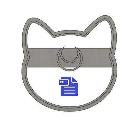 Lunar Cat Cookie Cutter STL File - for 3D printing - FILE ONLY - Digital Download