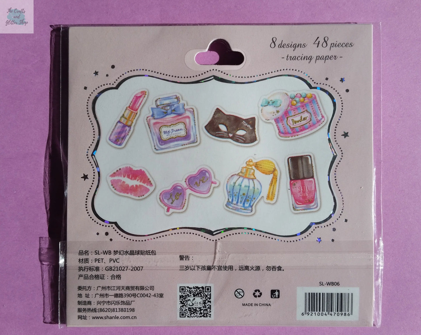 Make up  Sticker Flakes - 48 pieces The Crafts and Glitter Shop