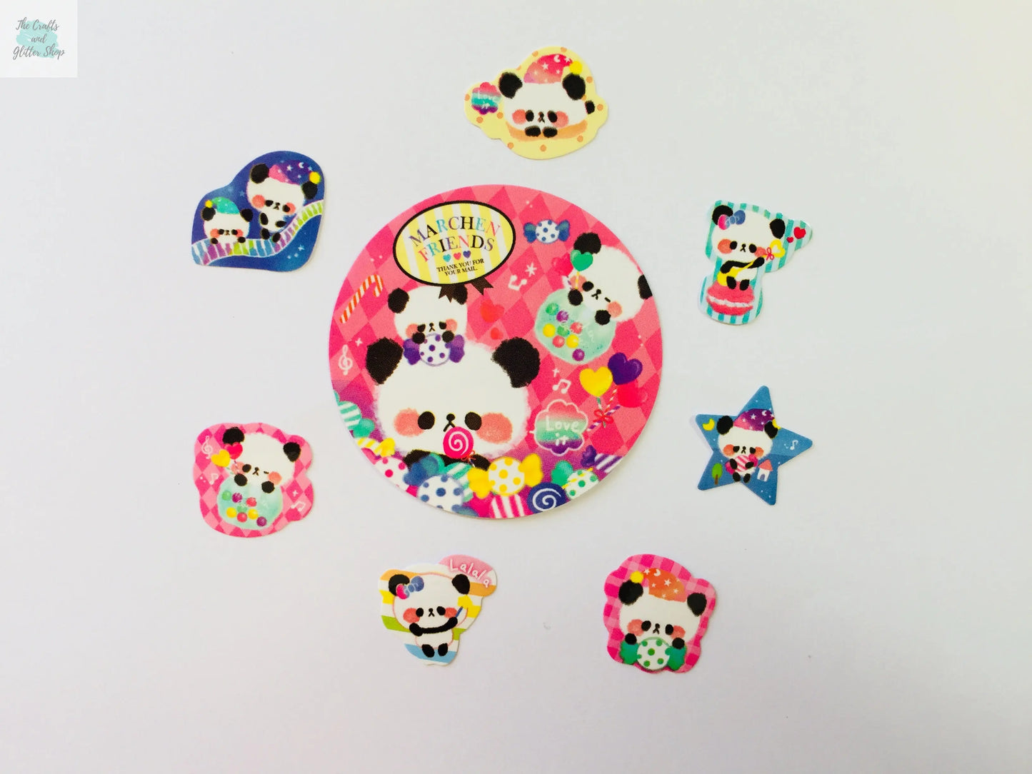 Marchen Friends Sticker Flakes - 50 pieces - Kawaii Panda Stickers The Crafts and Glitter Shop