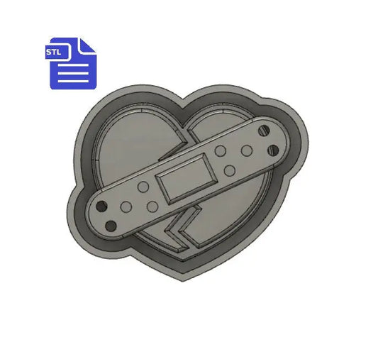 Mended Broken Heart Tray Mold STL File - for 3D printing - FILE ONLY - tray included for silicone mold making - diy freshies mold - The Crafts and Glitter Shop
