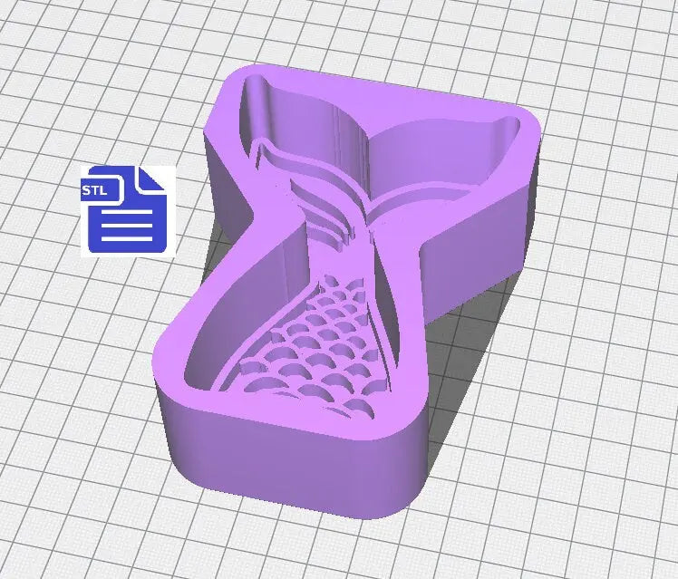 Mermaid Tail Bath Bomb Mold STL File - for 3D printing - FILE ONLY