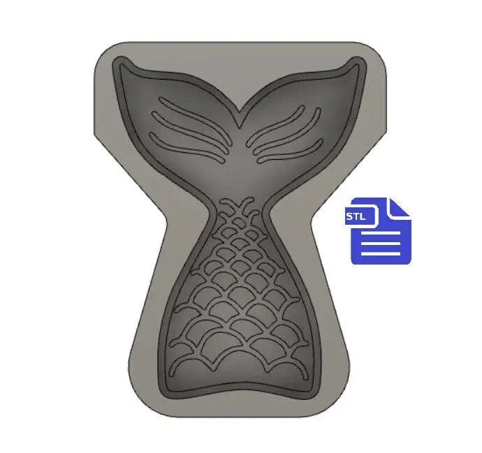 Mermaid Tail Bath Bomb Mold STL File - for 3D printing - FILE ONLY - The Crafts and Glitter Shop