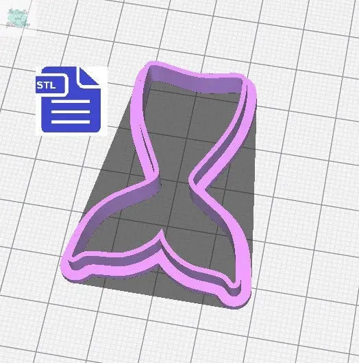 Mermaid Tail Cookie Cutter STL File - for 3D printing - FILE ONLY - Digital Download - The Crafts and Glitter Shop