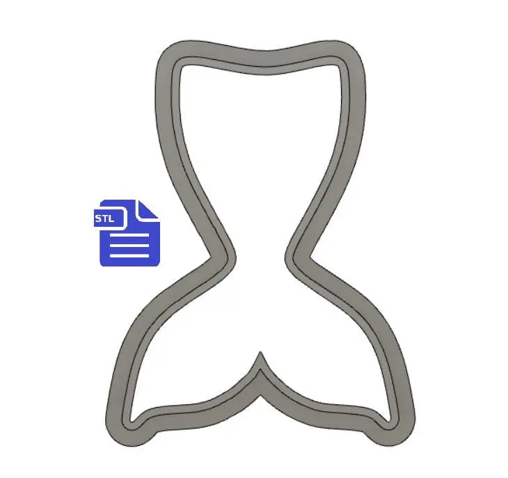 Mermaid Tail Cookie Cutter STL File - for 3D printing - FILE ONLY - Digital Download - The Crafts and Glitter Shop