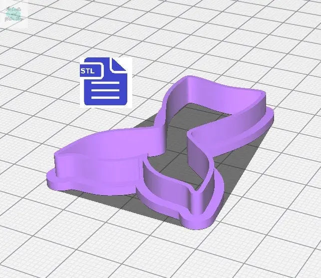 Mermaid Tail Cookie Cutter STL File - for 3D printing - FILE ONLY - Digital Download - The Crafts and Glitter Shop
