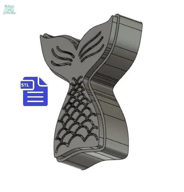 Mermaid Tail STL File - for 3D printing - FILE ONLY - deep design ideal to make molds for soap and bath bomb making - The Crafts and Glitter Shop