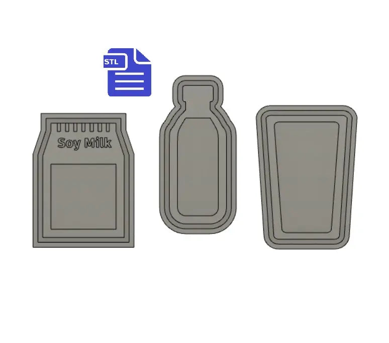 Milk Shaker Set Silicone Mold Housing STL File - for 3D printing - FILE ONLY- with individual trays for silicone mold making only