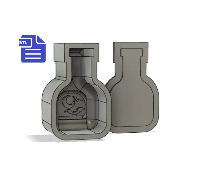 Moon Water Jar Bath Bomb Mold STL File - for 3D printing - FILE ONLY - Potion Bottle Bath Bomb Press Mould Shower Steamer