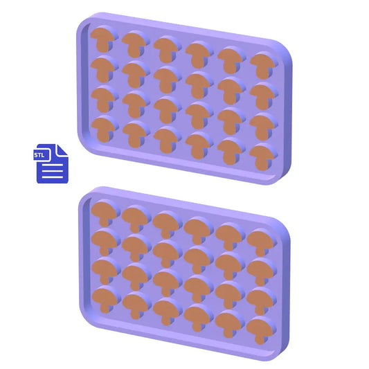 Mushroom Silicone Mold Housing STL File - for 3D printing - FILE ONLY - with tray to make your own silicone molds - The Crafts and Glitter Shop