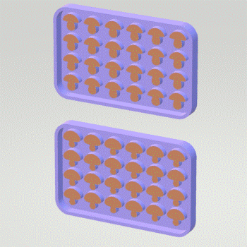Mushroom Silicone Mold Housing STL File - for 3D printing - FILE ONLY - with tray to make your own silicone molds - The Crafts and Glitter Shop