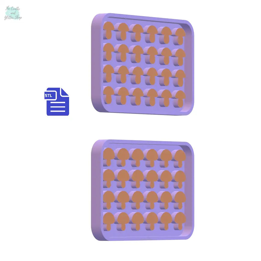 Mushroom Silicone Mold Housing STL File - for 3D printing - FILE ONLY - with tray to make your own silicone molds - The Crafts and Glitter Shop