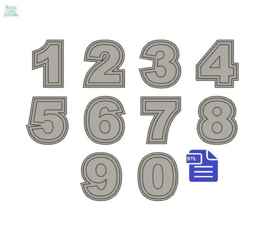 Number Silicone Mold Tray STL File - for 3D printing - FILE ONLY - Individual Numbers with tray to make silicone molds - diy freshies mold