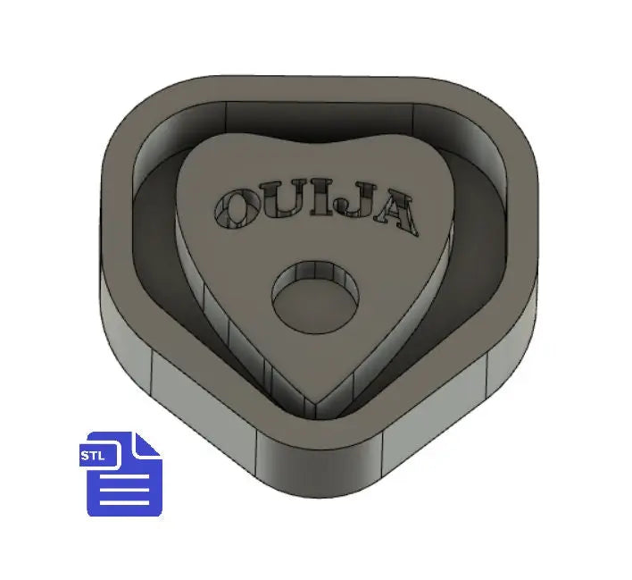 Ouija Planchette STL File - for 3D printing - FILE ONLY - with tray to make your own silicone mold - diy freshies mold