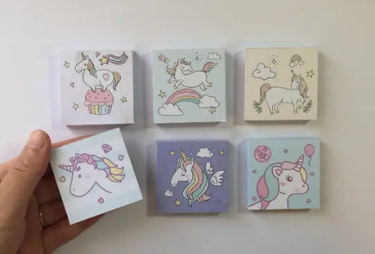 Pastel Unicorn Memo Pad Paper 75 Sheets - Stationery Supplies The Crafts and Glitter Shop