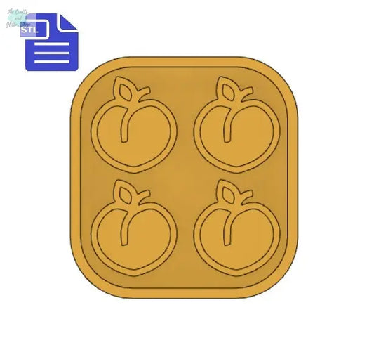 Peach Mold Tray STL File - for 3D printing - FILE ONLY - with tray for silicone mold making - diy freshies mold - The Crafts and Glitter Shop