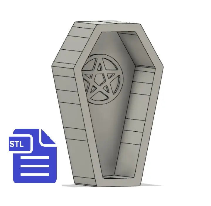 Pentacle Coffin STL File - for 3D printing - FILE ONLY - Coffin Bath Bomb Mold - can be used as a mold to make bath bombs Shower Steamer
