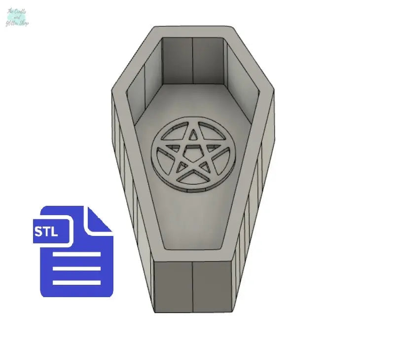 Pentacle Coffin STL File - for 3D printing - FILE ONLY - Coffin Bath Bomb Mold - can be used as a mold to make bath bombs Shower Steamer