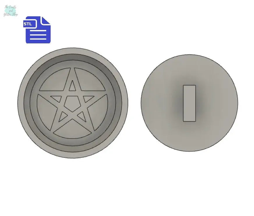 Pentagram Bath Bomb Press STL File - for 3D printing - FILE ONLY - print your own mold to make bath bombs Shower Steamer