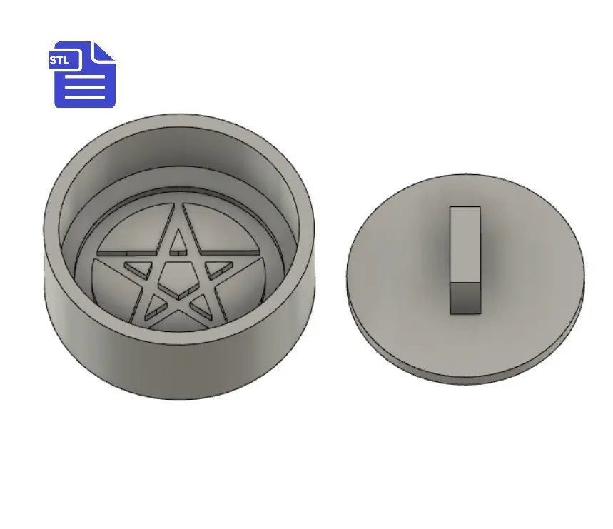 Pentagram Bath Bomb Press STL File - for 3D printing - FILE ONLY - print your own mold to make bath bombs Shower Steamer - The Crafts and Glitter Shop
