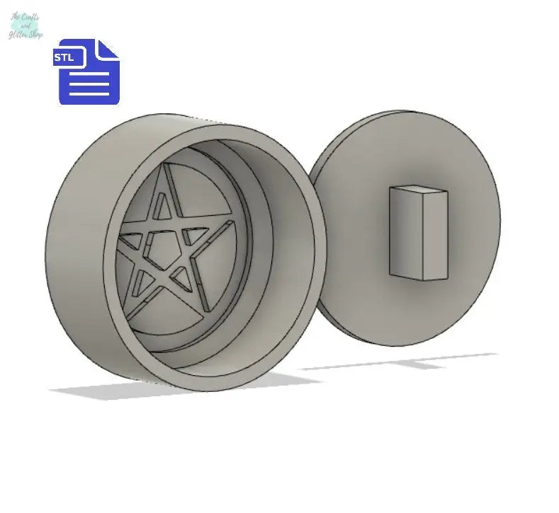 Pentagram Bath Bomb Press STL File - for 3D printing - FILE ONLY - print your own mold to make bath bombs Shower Steamer - The Crafts and Glitter Shop