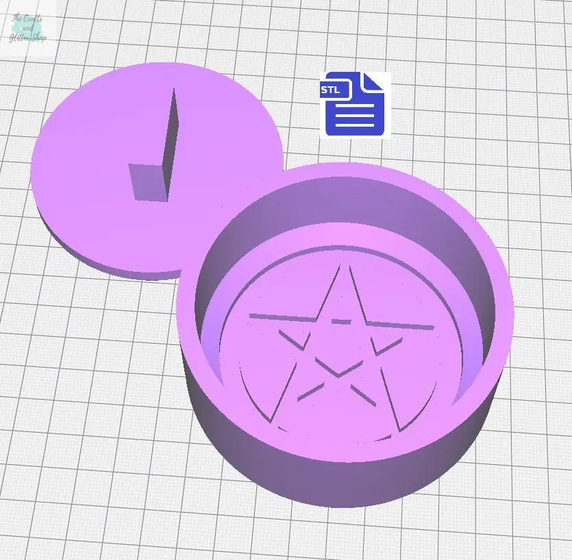 Pentagram Bath Bomb Press STL File - for 3D printing - FILE ONLY - print your own mold to make bath bombs Shower Steamer