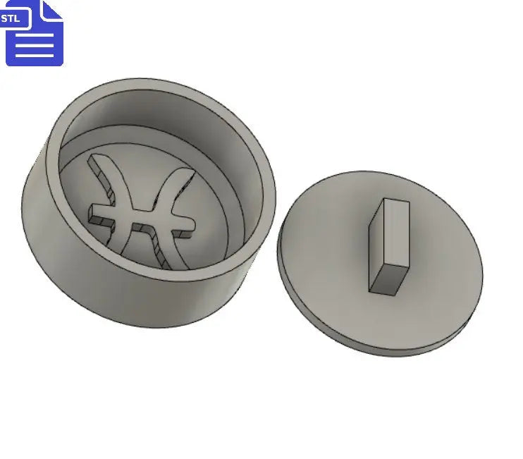 Pisces Bath Bomb Press STL File - for 3D printing - FILE ONLY - Pisces Bath Bomb Mold Shower Steamer