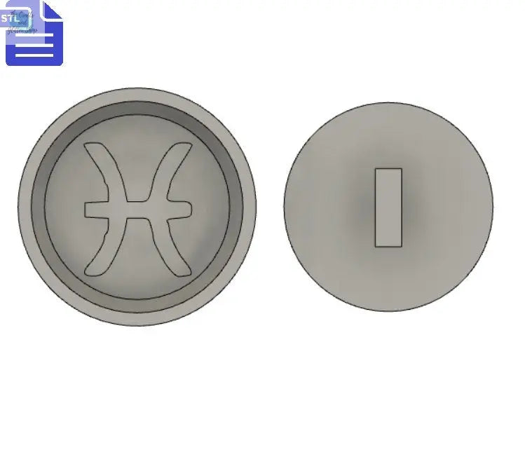 Pisces Bath Bomb Press STL File - for 3D printing - FILE ONLY - Pisces Bath Bomb Mold Shower Steamer - The Crafts and Glitter Shop